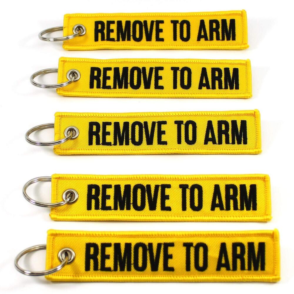 5896 REMOVE TO ARM - Key Chains - Yellow/Black - 5pcs